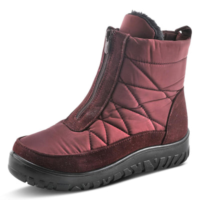 Flexus Spring Step Lakeeffect Boots for Women - Waterproof Ladies Boots with Front Zipper Closure - Women's Snow Boots for Winter - Burgundy Boots EU 37 / US 6.5-7