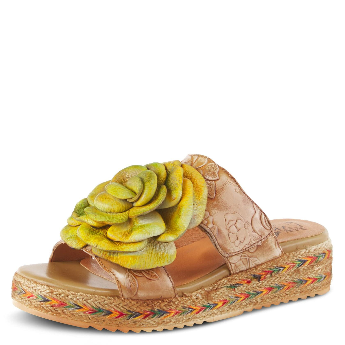 Spring Step L'Artiste Women's BALHARBOR Slide Wedge Open Toe Strapped Sandal Beige EU 40 / US 9