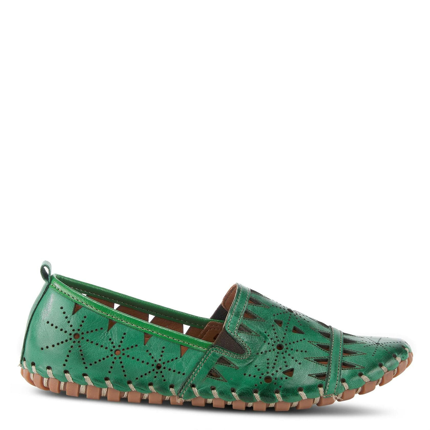 Spring Step Women's Leather Fusaro Loafer Shoe | Comfortable Slip-On Shoes with Rubber Outsole | Ladies Casual Walking Driving Loafers for Work | Green EU 41 / US 9.5-10