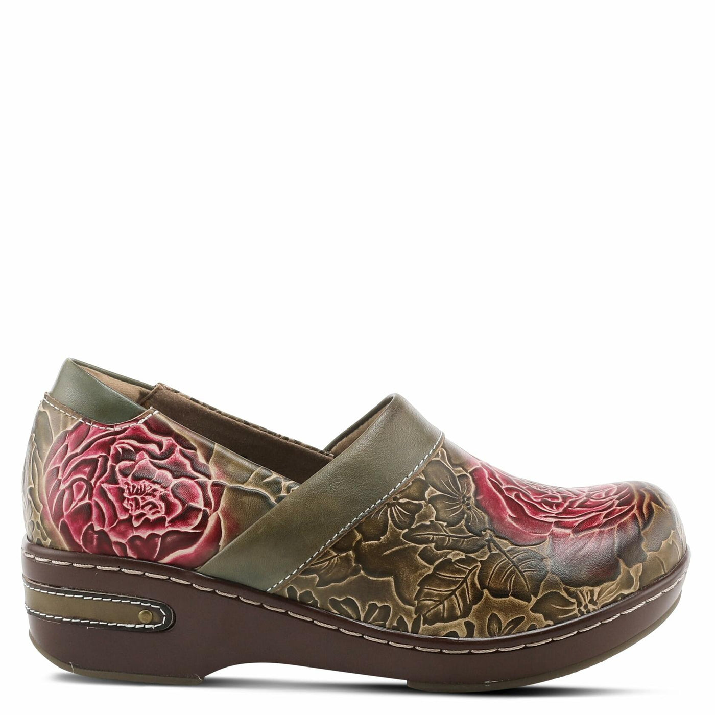 Spring Step L'Artiste Women's Elkayjay Clogs Olive Multi EU 38 / US 7.5-8