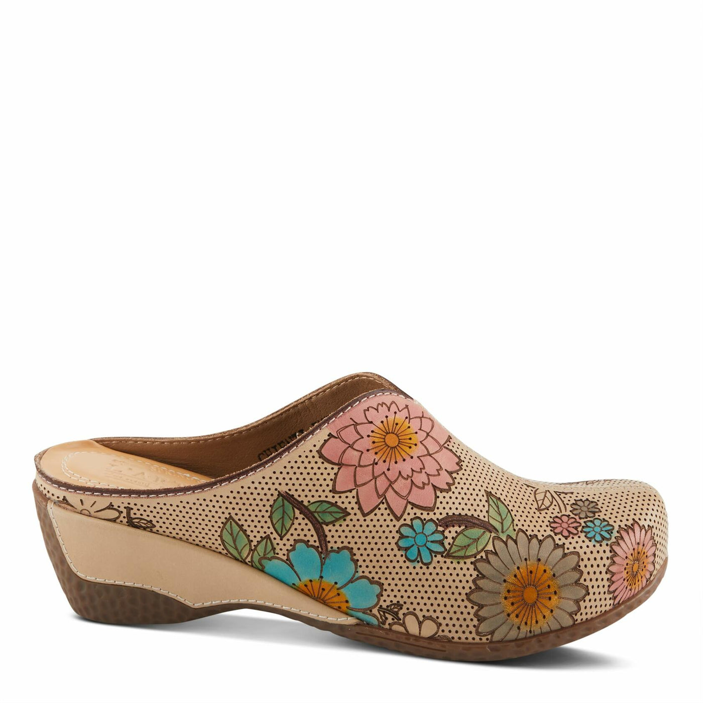L'Artiste by Spring Step Women's Chienti Clog, Beige Multi, 10.5-11