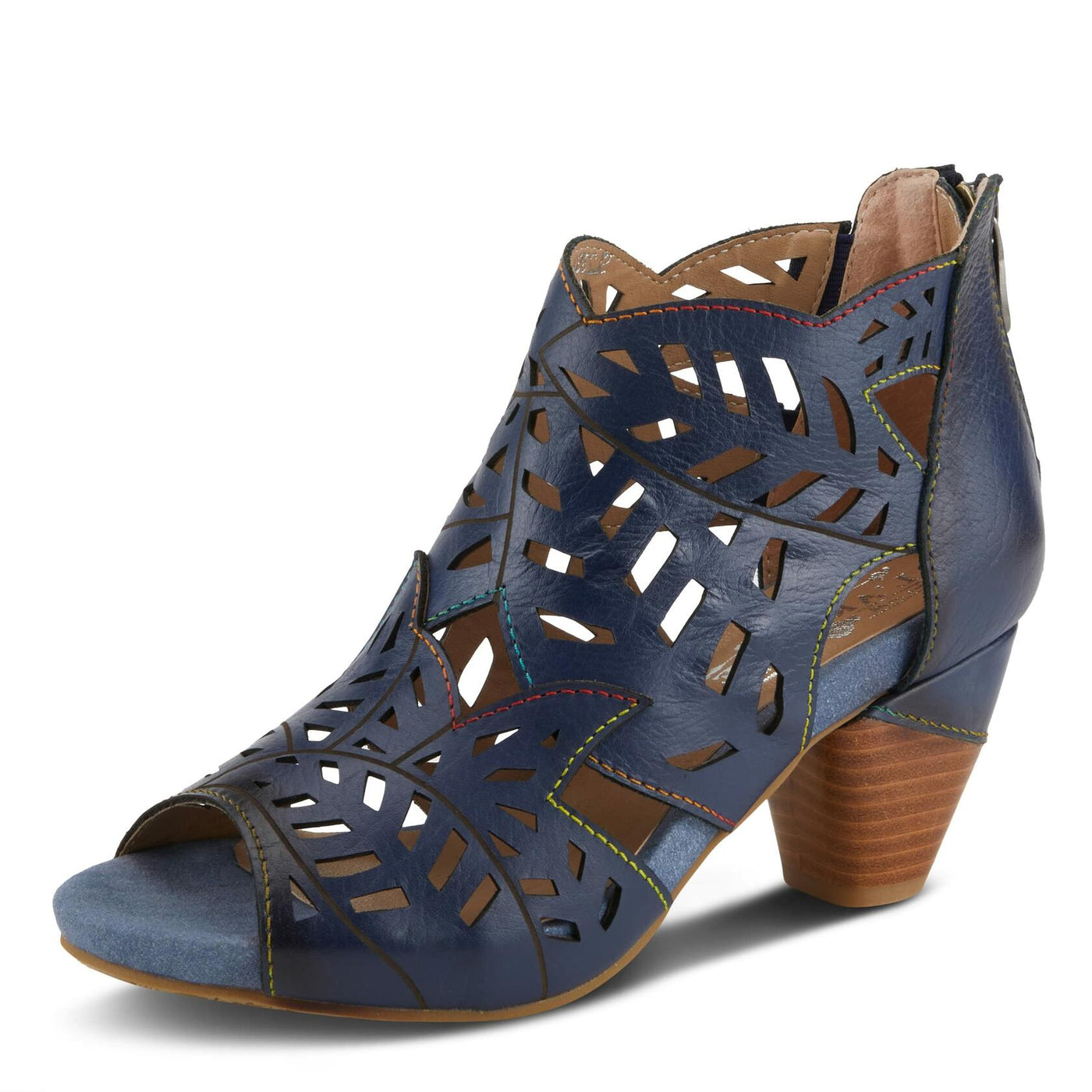 Spring Step L'Artiste Icon Sandals for Women - Ladies Casual Flats Platform Sandal - Hand Painting Summer Shoes for Womens - Navy EU 41 / US 9.5-10