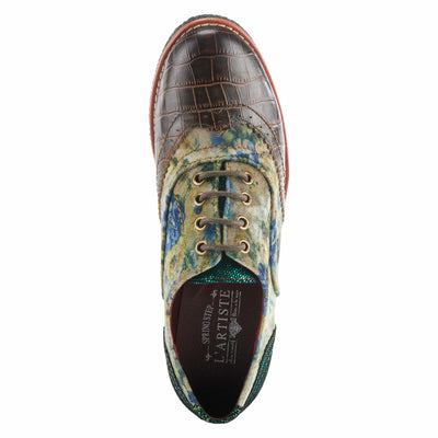Spring Step L'Artiste Women's Muggiasti-Viv Leather Oxford Shoe Chocolate Multi EU 41 / US 9.5-10