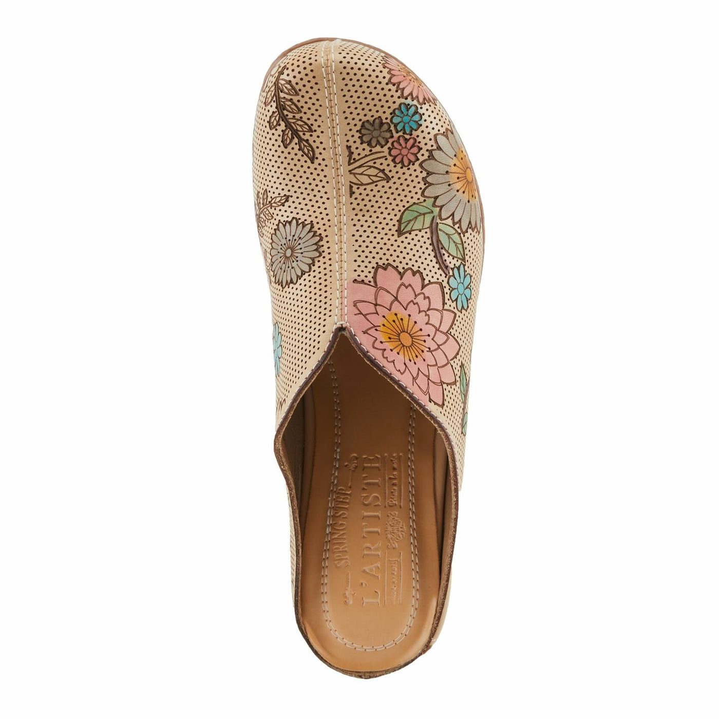L'Artiste by Spring Step Women's Chienti Clog, Beige Multi, 5