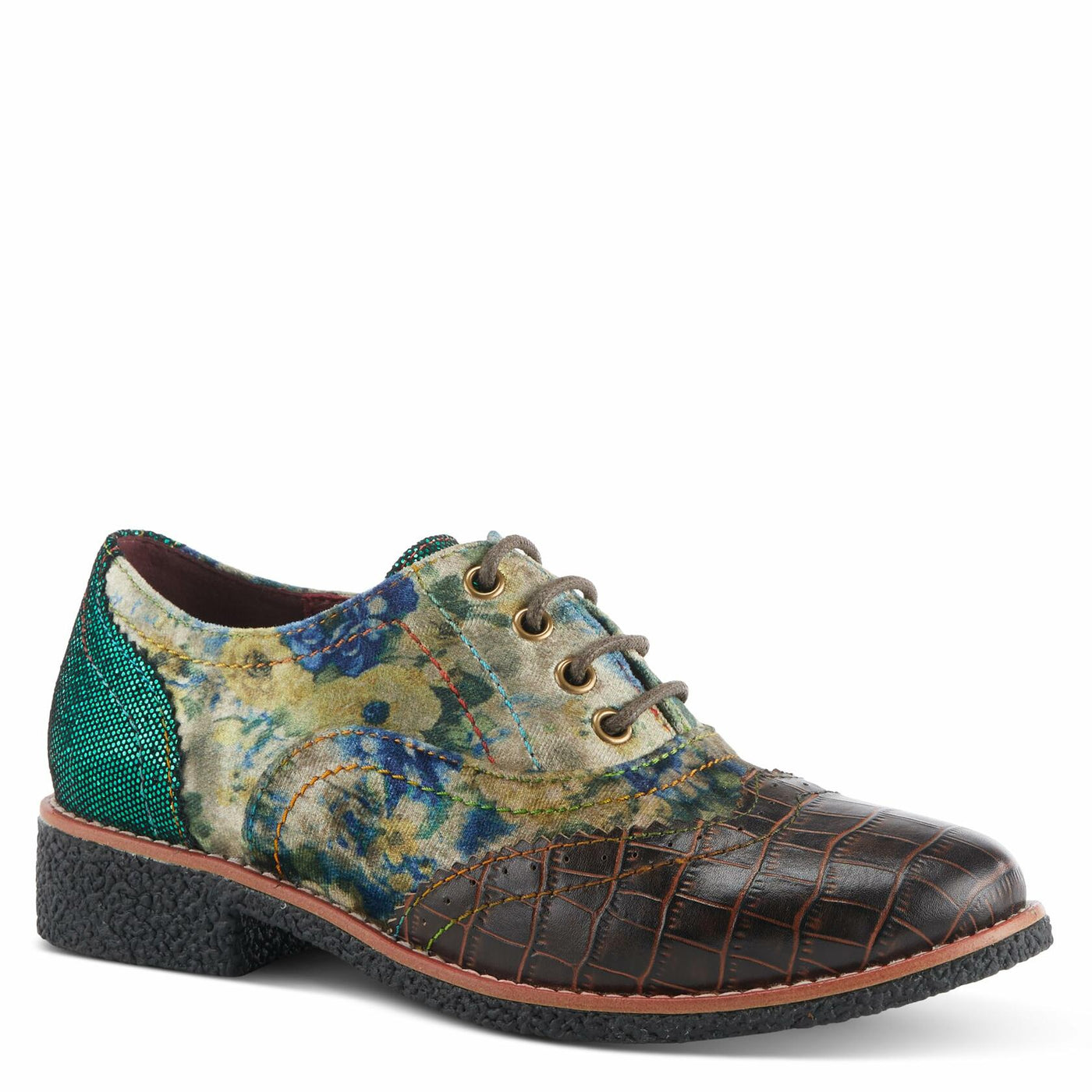 Spring Step L'Artiste Women's Muggiasti-Viv Leather Oxford Shoe Chocolate Multi EU 41 / US 9.5-10
