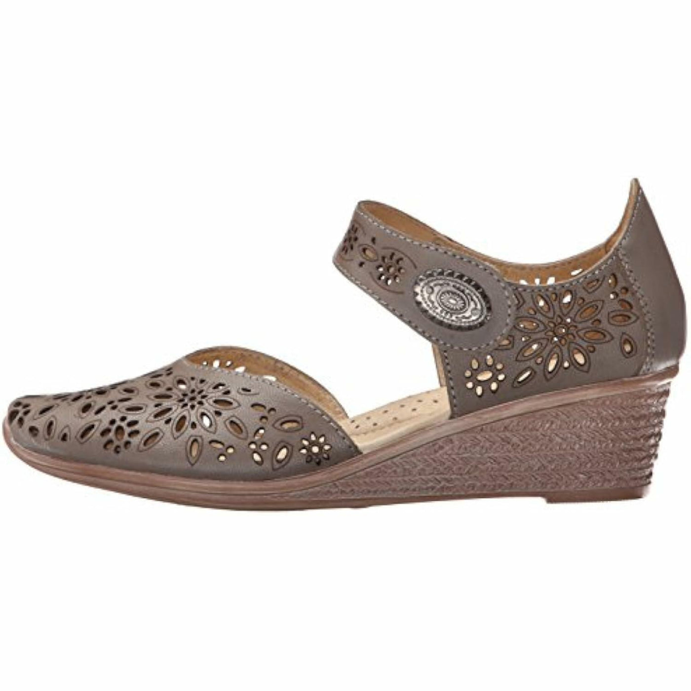 Spring Step Women's Nougat Wedge Sandal, Gray, 36 EU/5.5-6 M US