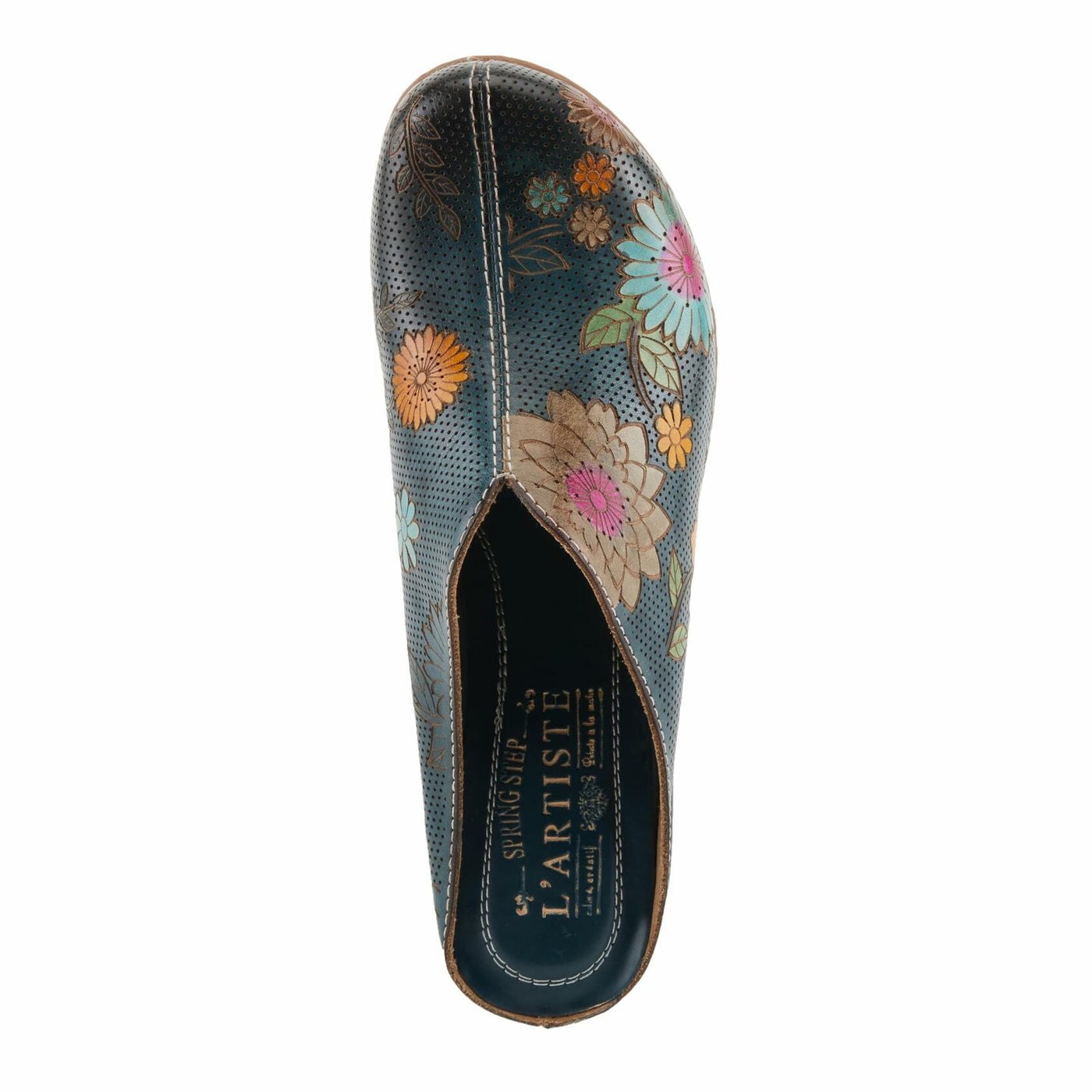 L'Artiste by Spring Step Women's Chienti Clog, Navy Multi, 5.5-6