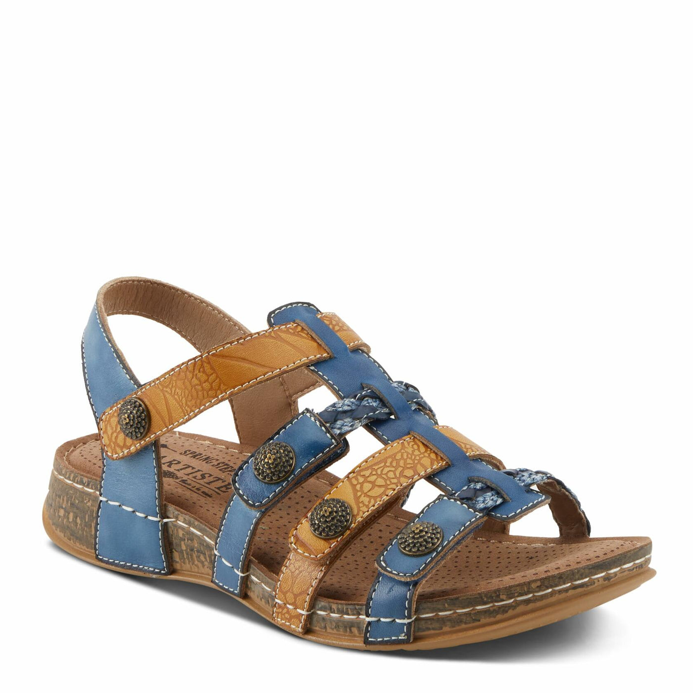 L'Artiste by Spring Step Women's Delila Sandal, Blue Multi, 6.5-7