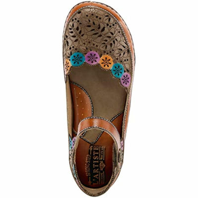 Spring Step L'Artiste Women's Kysandra-Fleur Mary-Jane Shoe Tan Multi EU 35 / US 5