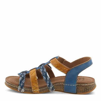 L'Artiste by Spring Step Women's Delila Sandal, Blue Multi, 6.5-7