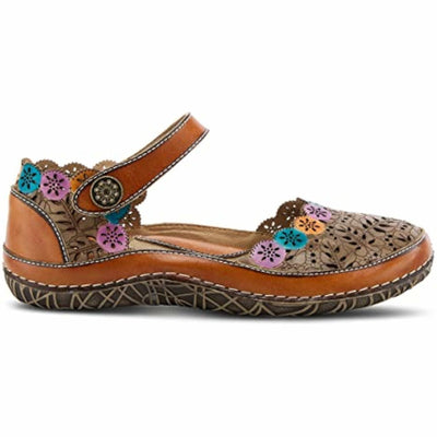 Spring Step L'Artiste Women's Kysandra-Fleur Mary-Jane Shoe Tan Multi EU 35 / US 5