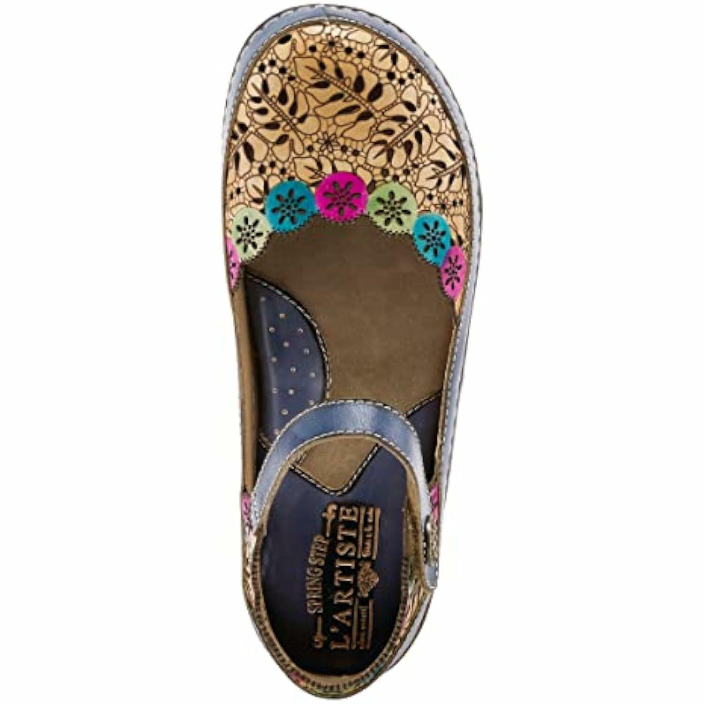 Spring Step L'Artiste Women's Kysandra-Fleur Mary-Jane Shoe Blue Multi EU 35 / US 5