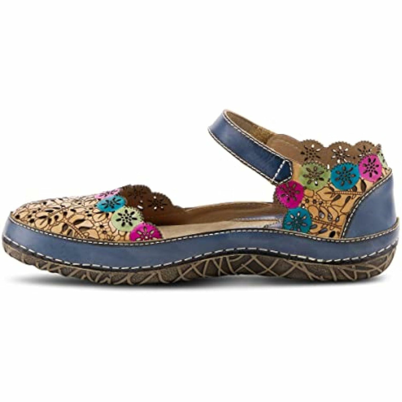 Spring Step L'Artiste Women's Kysandra-Fleur Mary-Jane Shoe Blue Multi EU 35 / US 5