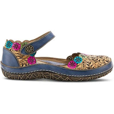 Spring Step L'Artiste Women's Kysandra-Fleur Mary-Jane Shoe Blue Multi EU 35 / US 5