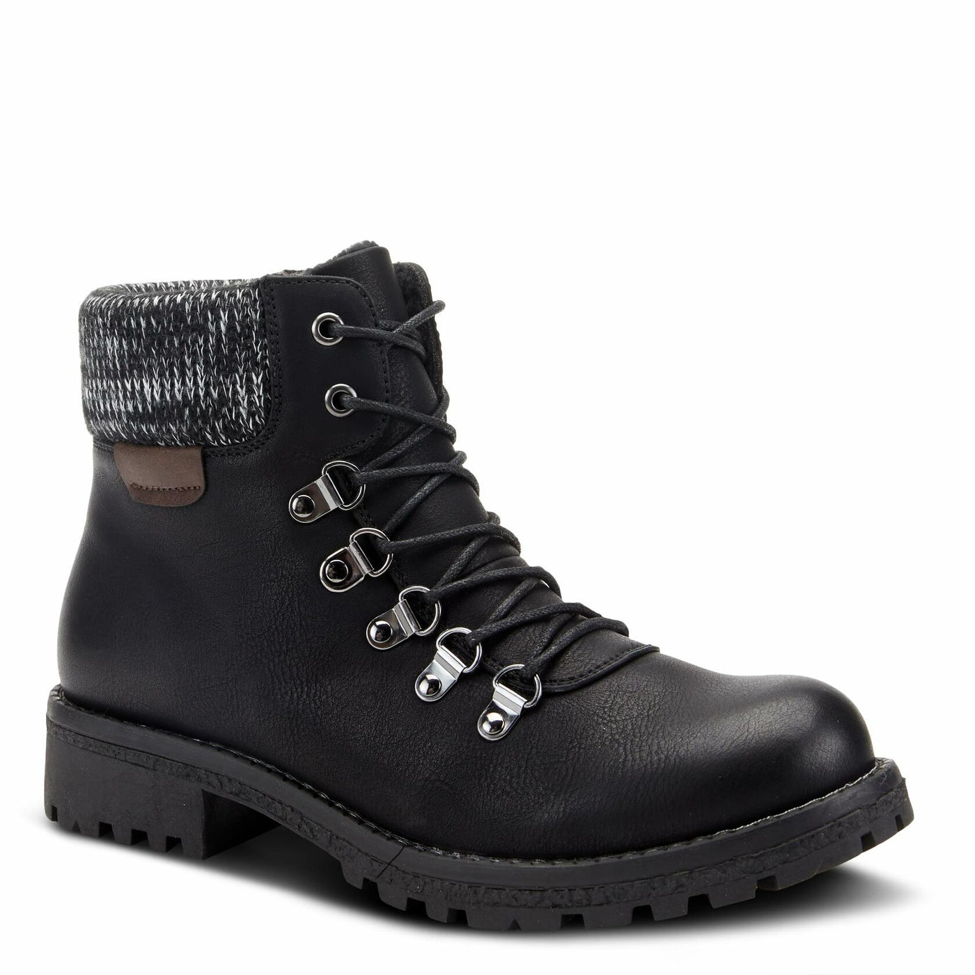 PATRIZIA Spring Step Clarris Lace-Up Booties for Women - Ladies Boots with Cozy Faux Fur Lining - Tonal Stitching Ankle Boots for Womens - Black EU 35 / US 5