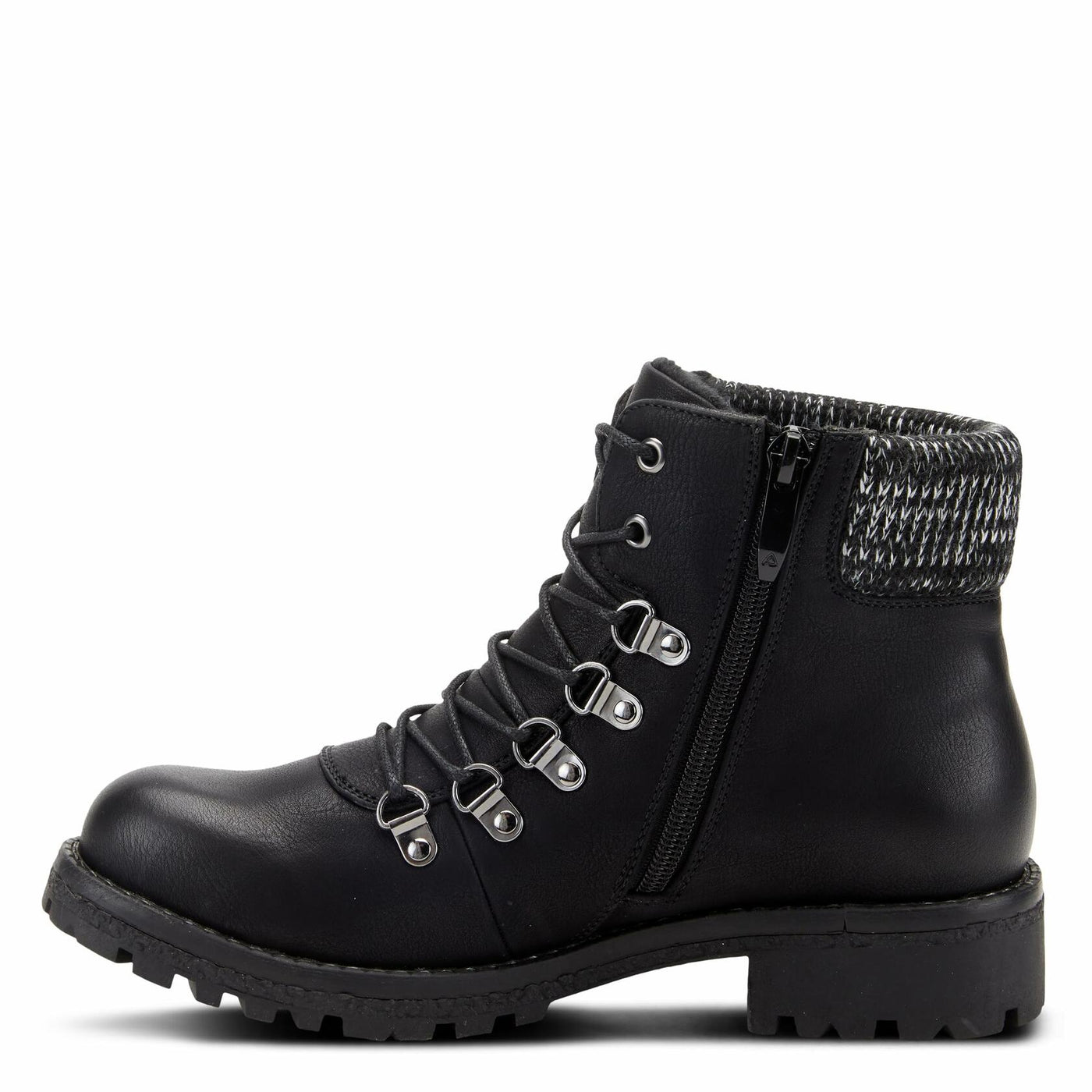 PATRIZIA Spring Step Clarris Lace-Up Booties for Women - Ladies Boots with Cozy Faux Fur Lining - Tonal Stitching Ankle Boots for Womens - Black EU 35 / US 5