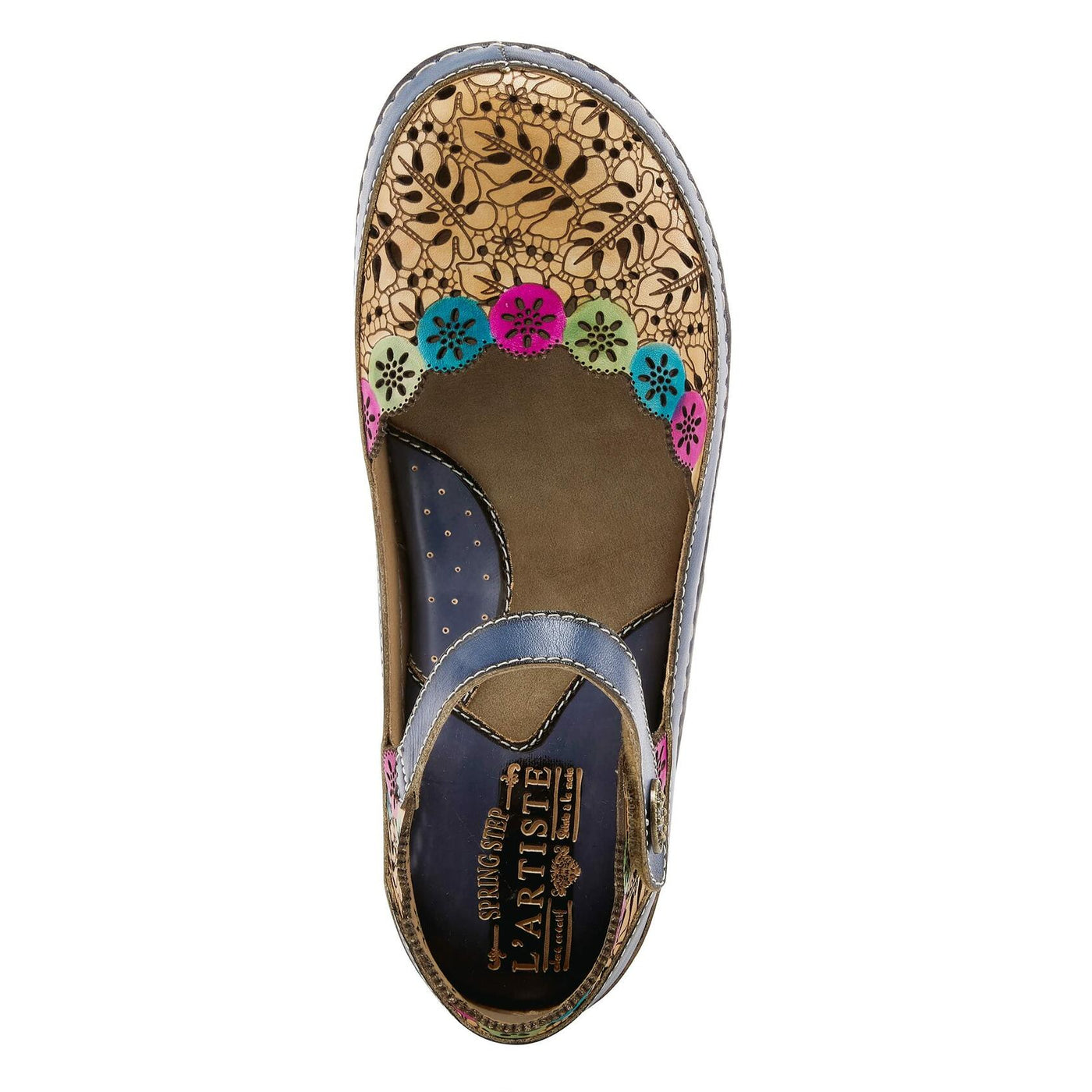 Spring Step L'Artiste Women's Kysandra-Fleur Mary-Jane Shoe Blue Multi EU 36 / US 5.5-6