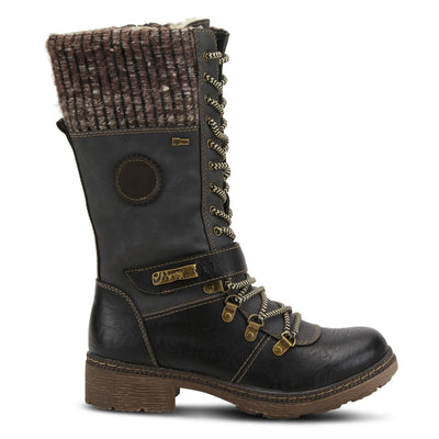 Spring Step Relife Ababi Comfort Hiking Boots Women - Water Resistant Mid Calf Boots for Women - Knitted Vegan Leather 11" Tall Shaft Hiker Boots Brown,42 EU/10.5-11 M US