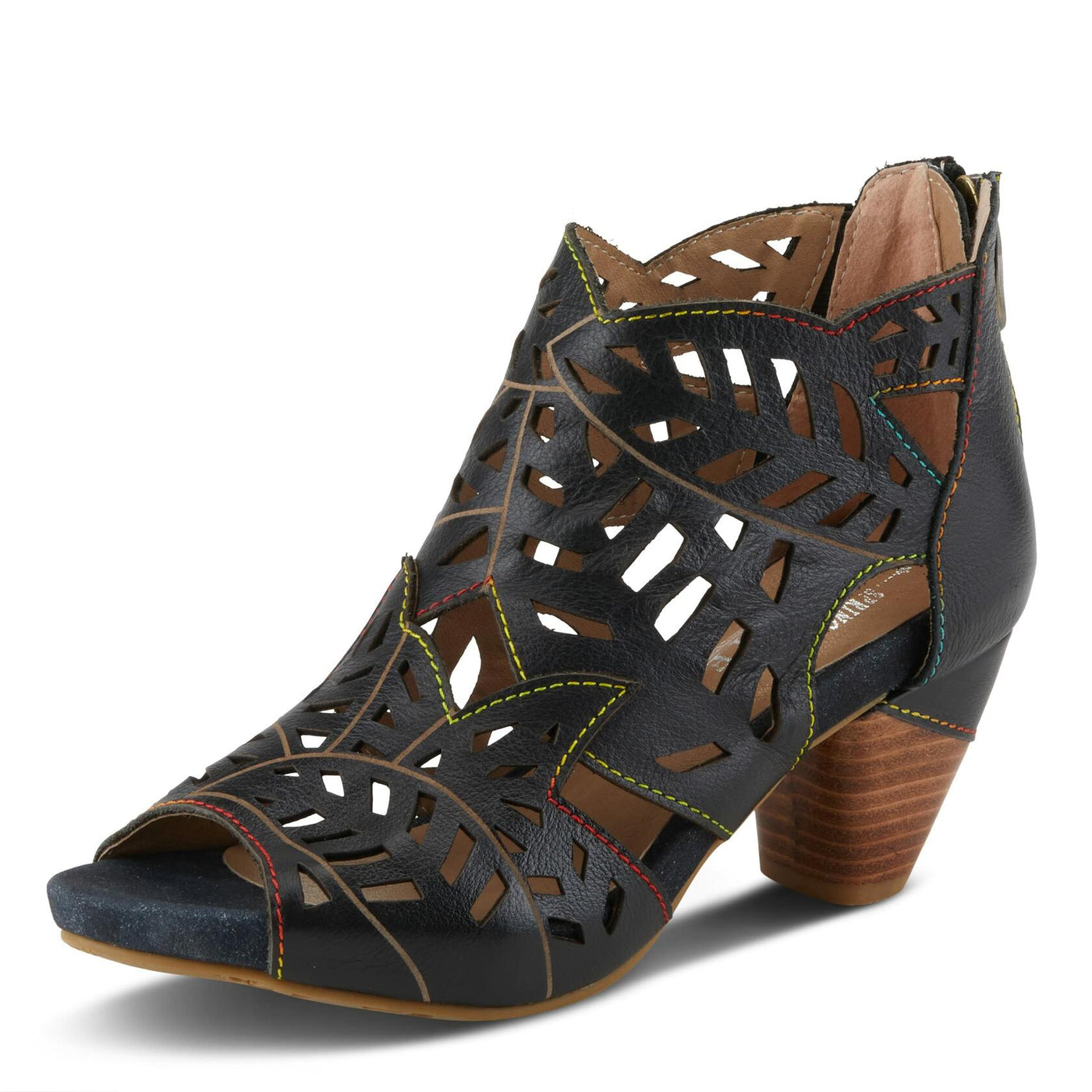 Spring Step L'Artiste Icon Sandals for Women - Ladies Casual Flats Platform Sandal - Hand Painting Summer Shoes for Womens - Black EU 42 / US 10.5-11