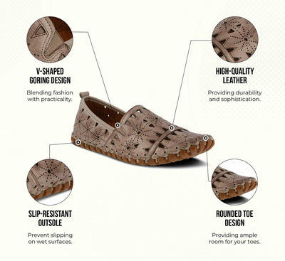 Spring Step Women's Leather Fusaro Loafer Shoe | Comfortable Slip-On Shoes with Rubber Outsole | Ladies Casual Walking Driving Loafers for Work | Brown EU 40 / US 9