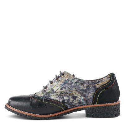 Spring Step L'Artiste Women's Muggiasti-Viv Leather Oxford Shoe Black Multi EU 35 / US 5