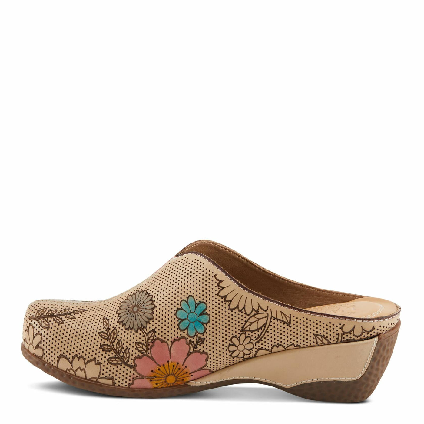 L'Artiste by Spring Step Women's Chienti Clog, Beige Multi, 7.5-8