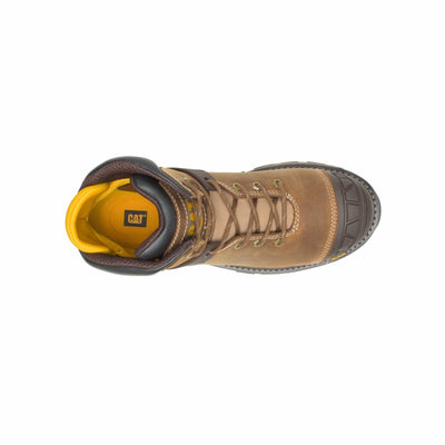 Caterpillar Excavator Superlite Waterproof Soft Toe Work Boot Men Dark Beige