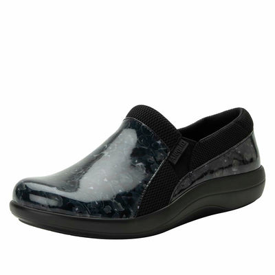 Alegria Duette - Stylish and Supportive Women's Nursing Shoe for All-Day Comfort - Nursing and Healthcare Professionals Poppy Pop Black Comfort Vegan Sporty Slip On Nurses Clog Shoes 7-7.5 M US