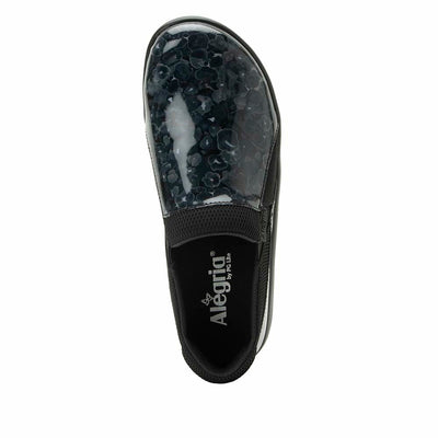 Alegria Duette - Stylish and Supportive Women's Nursing Shoe for All-Day Comfort - Nursing and Healthcare Professionals Poppy Pop Black Comfort Vegan Sporty Slip On Nurses Clog Shoes 7-7.5 M US