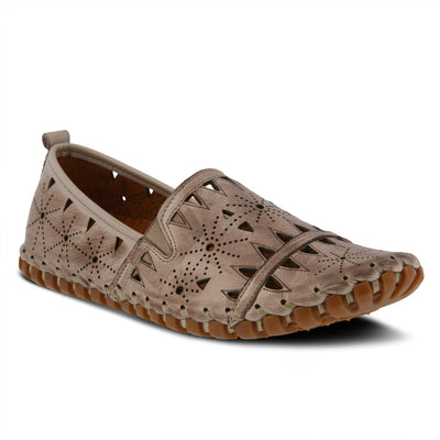 Spring Step Women's Leather Fusaro Loafer Shoe | Comfortable Slip-On Shoes with Rubber Outsole | Ladies Casual Walking Driving Loafers for Work | Grey EU 41 / US 9.5-10