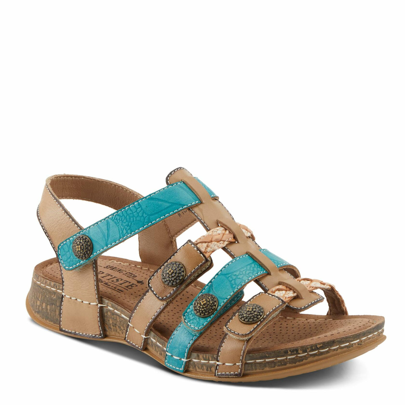 L'Artiste by Spring Step Women's Delila Sandal, Beige Multi, 9.5-10