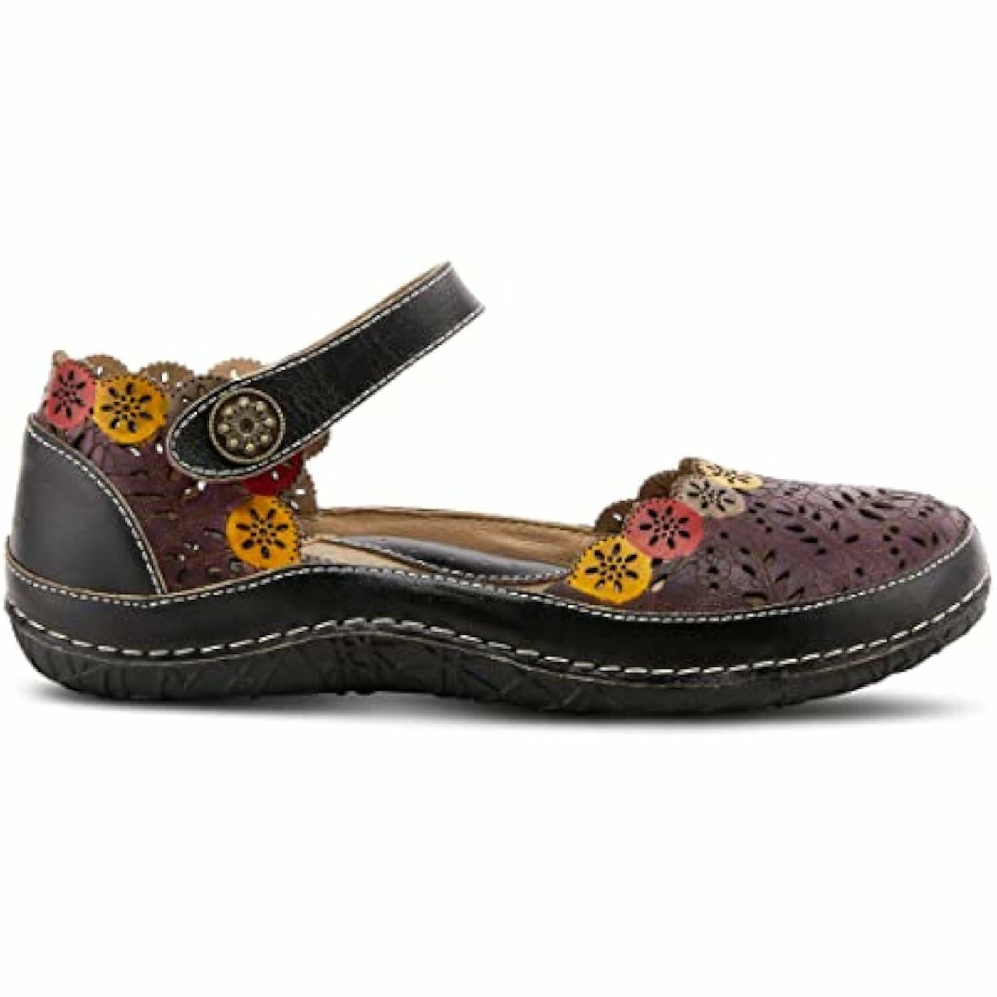 Spring Step L'Artiste Women's Kysandra-Fleur Mary-Jane Shoe Black Multi EU 40 / US 9