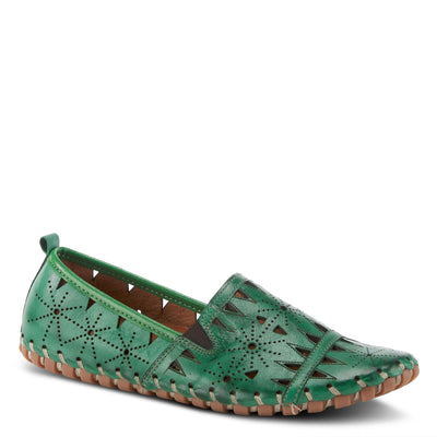 Spring Step Women's Leather Fusaro Loafer Shoe | Comfortable Slip-On Shoes with Rubber Outsole | Ladies Casual Walking Driving Loafers for Work | Green EU 40 / US 9