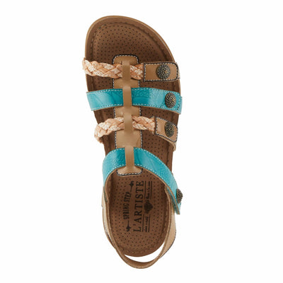 L'Artiste by Spring Step Women's Delila Sandal, Beige Multi, 9.5-10