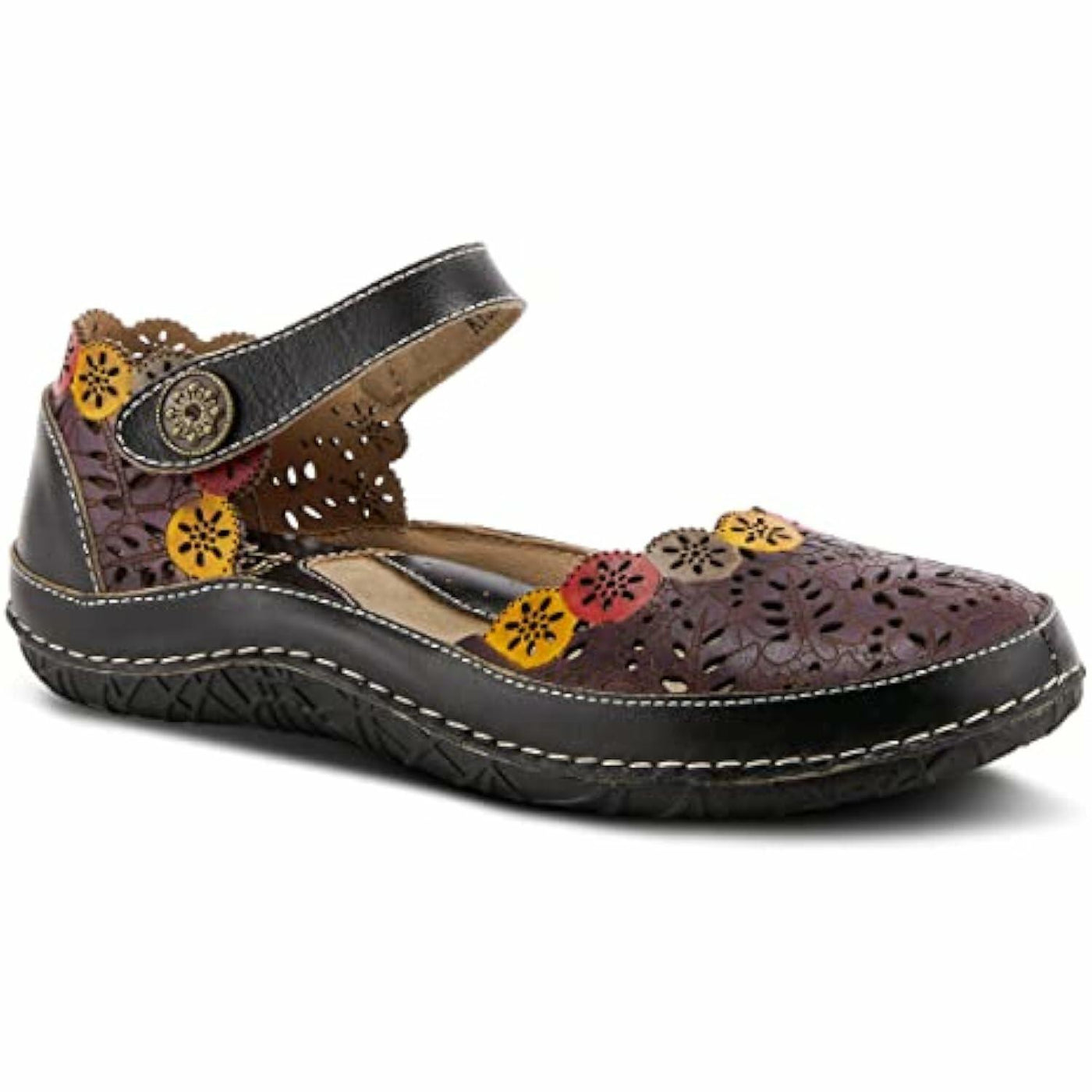 Spring Step L'Artiste Women's Kysandra-Fleur Mary-Jane Shoe Black Multi EU 40 / US 9