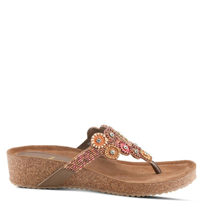 Azura Women's Chiara Slide Sandal, Tan Multi, 10.5-11