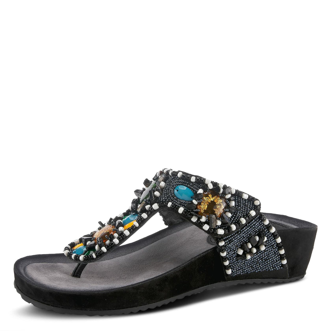 Azura Women's Platypus Slide Sandal, Black Multi, 6.5-7