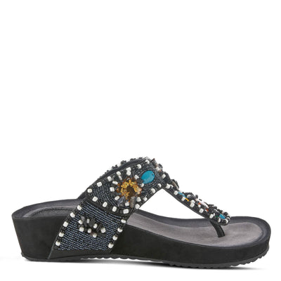Azura Women's Platypus Slide Sandal, Black Multi, 6.5-7