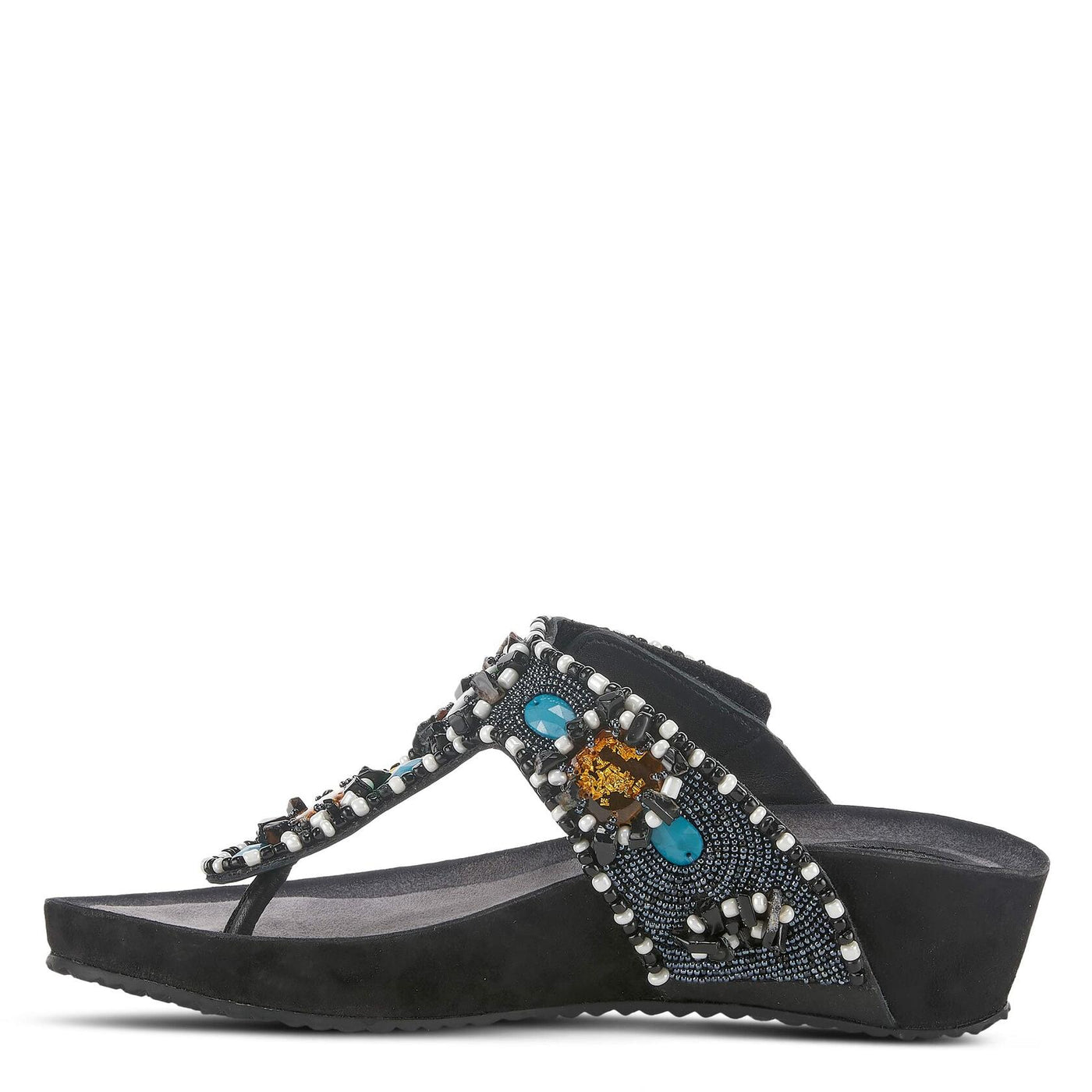 Azura Women's Platypus Slide Sandal, Black Multi, 6.5-7