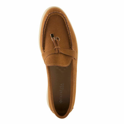 PATRIZIA Women's ISMENE Slip-On Suede Loafers - Almond Toe, Decorative Tassel, Luxurious Comfort TAN EU 39 / US 8.5