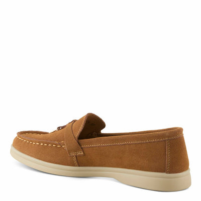 PATRIZIA Women's ISMENE Slip-On Suede Loafers - Almond Toe, Decorative Tassel, Luxurious Comfort TAN EU 38 / US 7.5-8