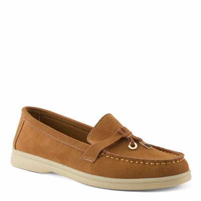 PATRIZIA Women's ISMENE Slip-On Suede Loafers - Almond Toe, Decorative Tassel, Luxurious Comfort TAN EU 40 / US 9