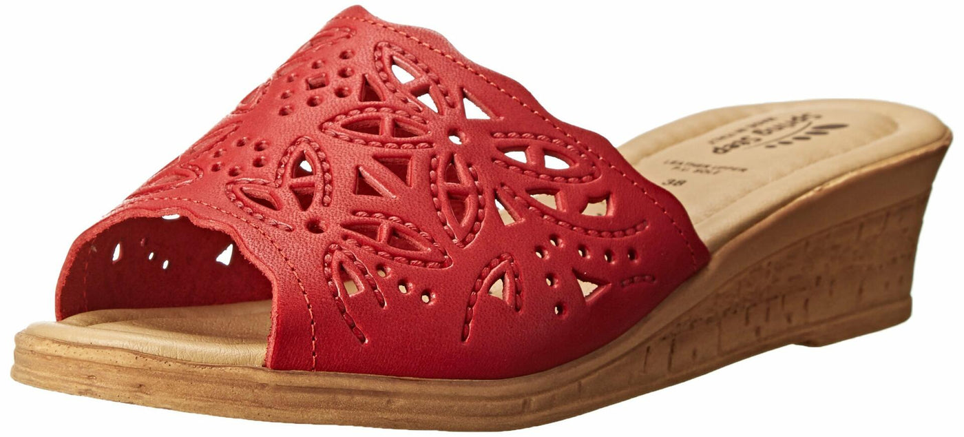 Spring Step Women's Estella Wedge Sandal, Red, 40 EU/9 M US