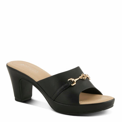 PATRIZIA Women's CORVADIA Slide Heel Sandals - One-Band Design, Gold Bit Detail, Cushioned Footbed