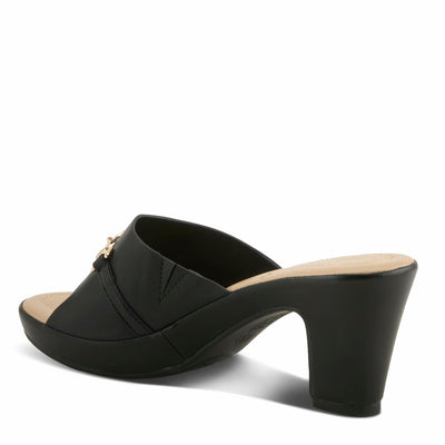 PATRIZIA Women's CORVADIA Slide Heel Sandals - One-Band Design, Gold Bit Detail, Cushioned Footbed BLACK EU 39 / US 8.5