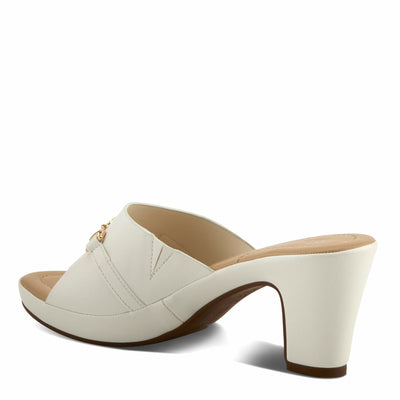 PATRIZIA Women's CORVADIA Slide Heel Sandals - One-Band Design, Gold Bit Detail, Cushioned Footbed WHITE EU 38 / US 7.5-8