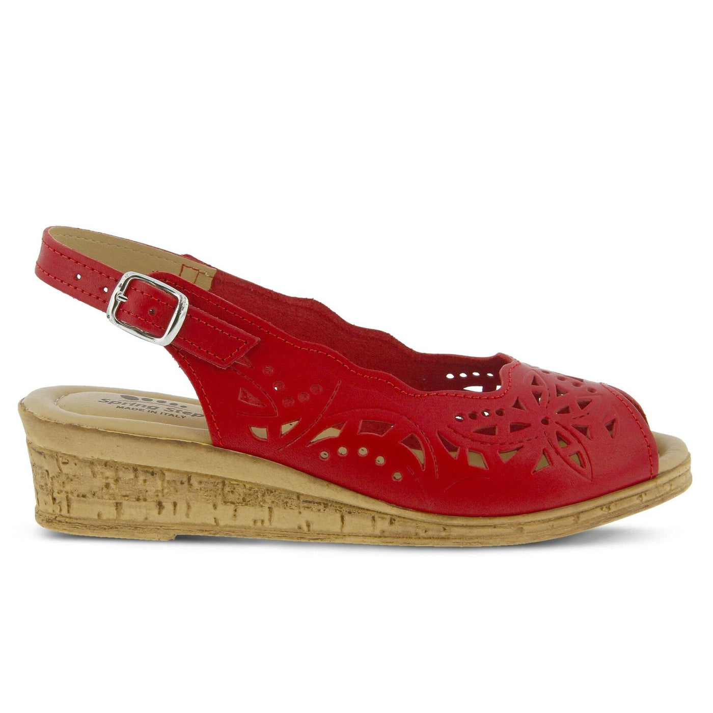 Spring Step Women's Orella Wedge Sandal, Red, 39 EU/8.5 M US