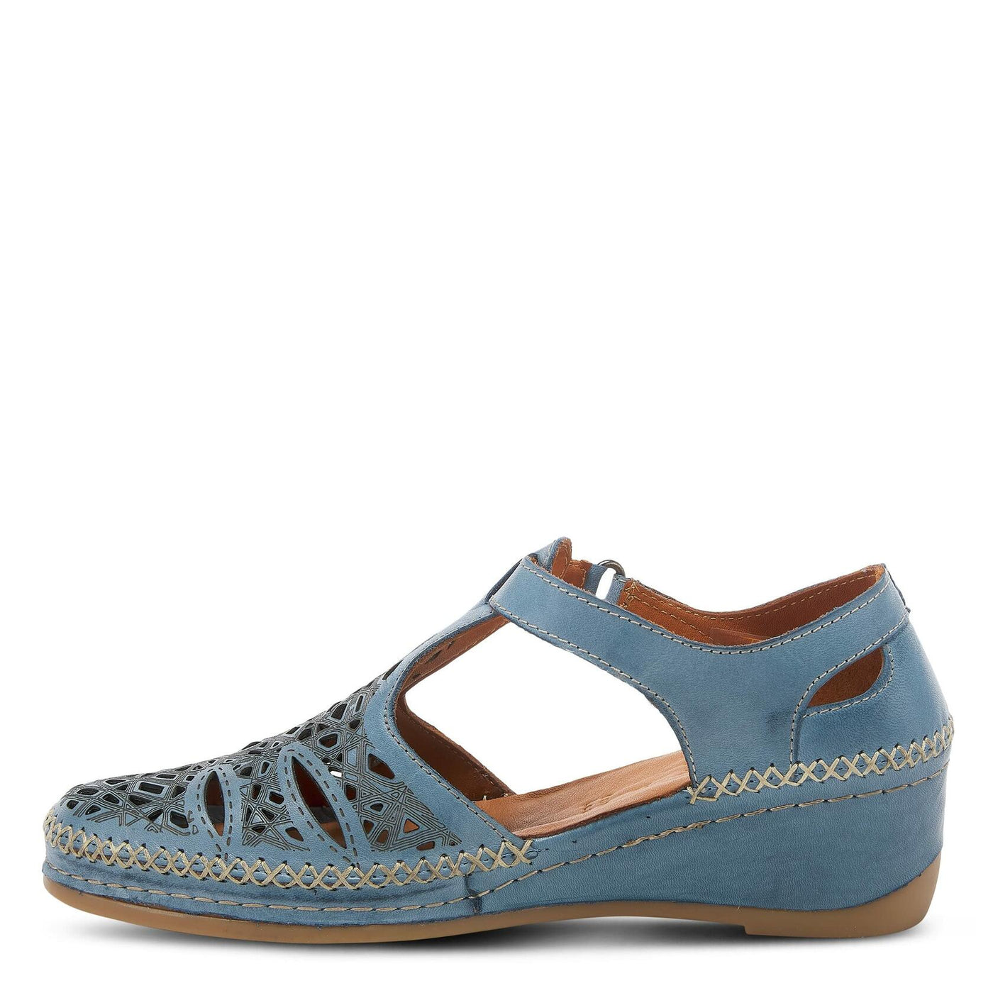 Spring Step Women's Irin T-Strap Shoe Blue EU 38 / US 7.5-8