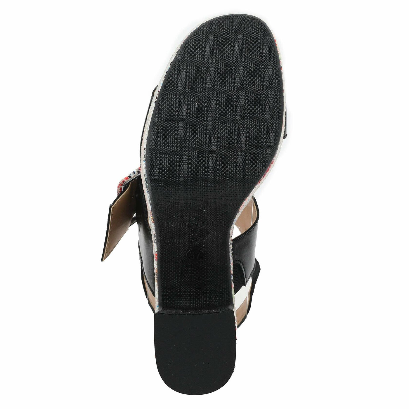 Azucar Women's Sandal | High Heels for Women with Leather Upper, Mosaic Block Heel, Square Open Toe, Adjustable Buckle Strap, – Stylish, Supportive, and Stretchable Black Multi EU 38 / US 7.5-8