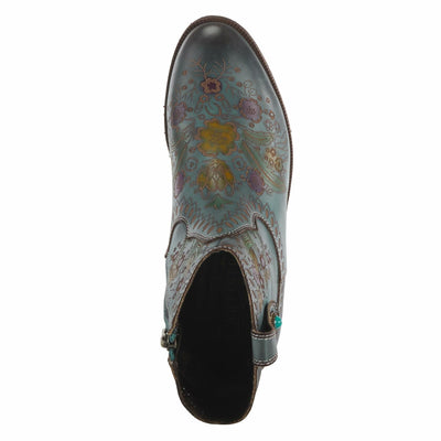 Spring Step L'Artiste Galop Boot for Womens - Ankle Boots with Inside Zipper Closure - Comfortable Western Ladies Boots for Outdoor - Blue EU 35 / US 5
